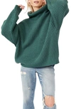 Free People Swim Too Deep Turtleneck Sweater In Hunter Green