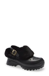 Stella Mccartney Black Fur Free Fur Trace Clogs