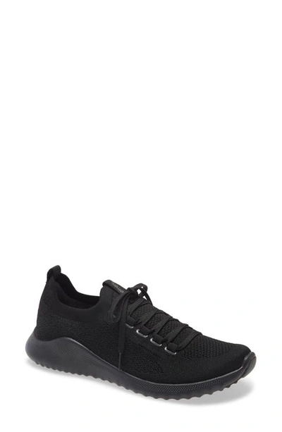 Aetrex Carly Knit Sneaker In Black / Black
