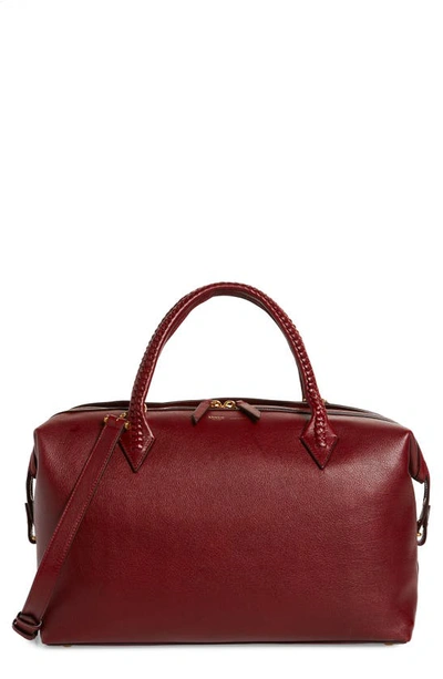 Métier London Perriand City Leather Duffle Bag In Dark Cherry