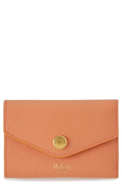 Mulberry Bifold Leather Card Case In Apricot