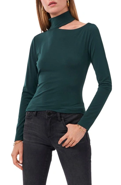 1.state One Shoulder Mock Neck Top In Pine Green