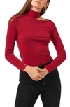 1.state One Shoulder Mock Neck Top In Ruby Red