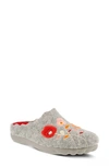 Flexus By Spring Step Wildflower Scuff Slipper In Grey