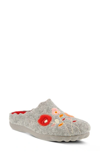 Flexus By Spring Step Wildflower Scuff Slipper In Grey