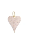 Shymi Pavé Heart Charm In Gold/ Pink