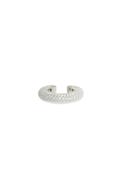 Shymi Pavé Ear Cuff In Silver/ White