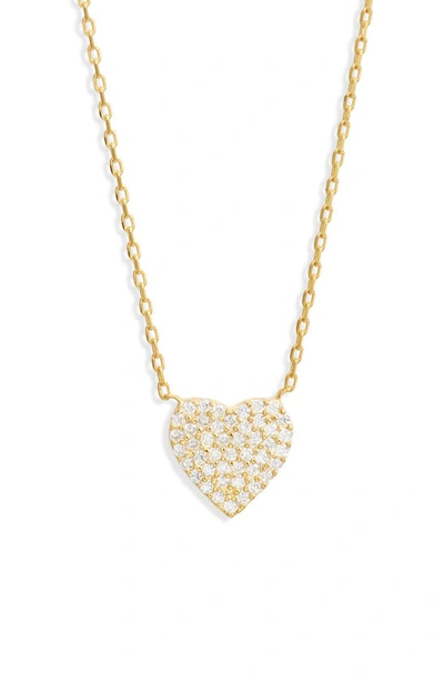 Shymi Mini Pavé Heart Pendant Necklace In Gold/ White