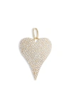 Shymi Pavé Heart Charm In Gold/ White