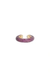 Shymi Pavé Ear Cuff In Gold/ Pink