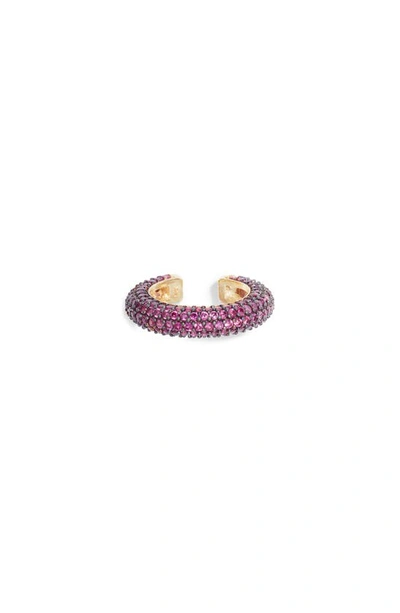 Shymi Pavé Ear Cuff In Gold/ Pink