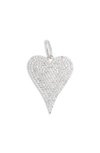 Shymi Pavé Heart Charm In Silver/ White