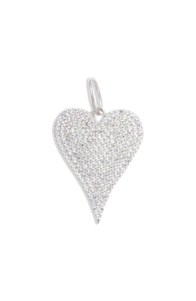 Shymi Pavé Heart Charm In Silver/ White