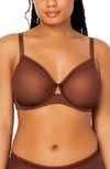 CURVY COUTURE FULL FIGURE MESH UNDERWIRE BRA,1311