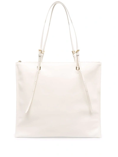 Jil Sander Small Holster Leather Tote Bag In Neutrals