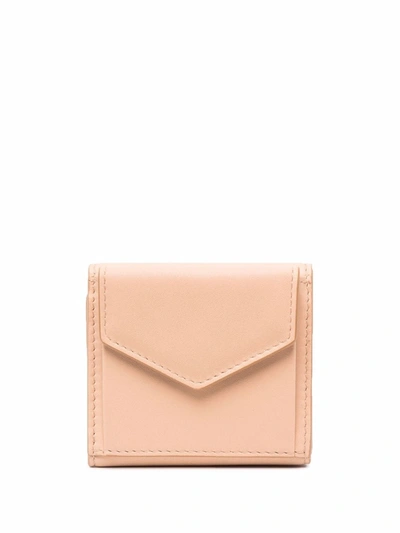 Maison Margiela Signature Four-stitch Foldover Wallet In Nude