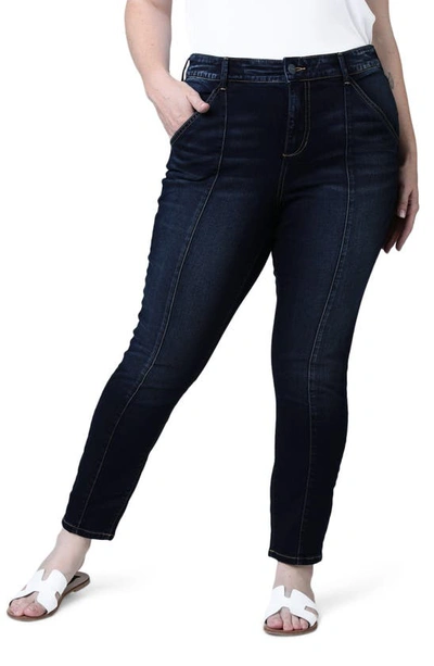 Slink Jeans Pintuck High Waist Ankle Slim Jeans In Brandy