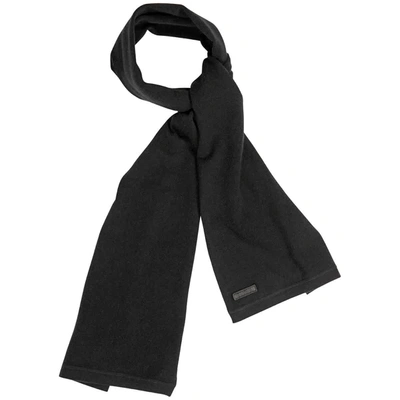 Ermenegildo Zegna Black Logo Plaque Scarf