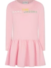 Marc Jacobs Teen Logo-print Long-sleeved Dress In 粉色