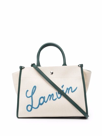 Lanvin In & Out Canvas Tote Bag In 中性色