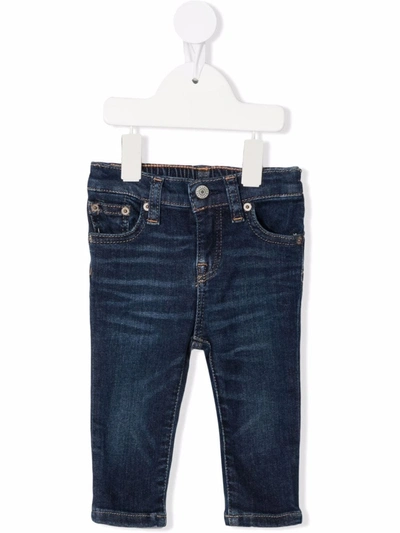 Ralph Lauren Babies' Straight-leg Cotton Jeans In 蓝色