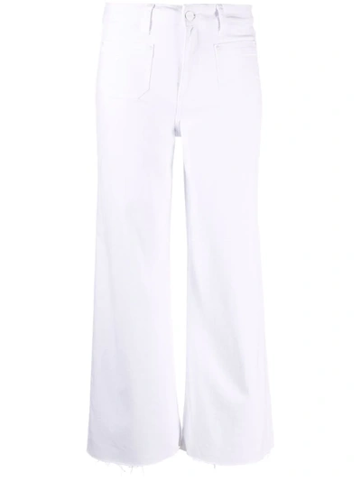 Paige Cropped Straight-leg Trousers In Weiss