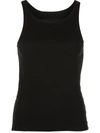 Nili Lotan Coana Ribbed Cotton-jersey Tank Top In Black