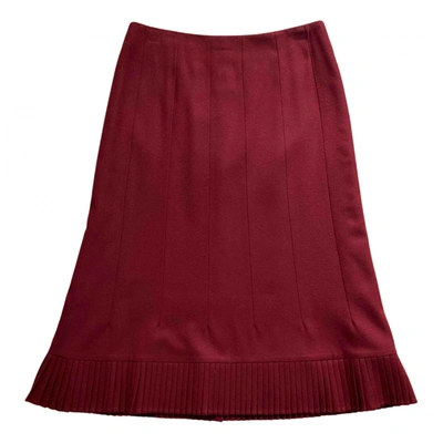 Pre-owned Dries Van Noten Wool Mid-length Skirt In Red