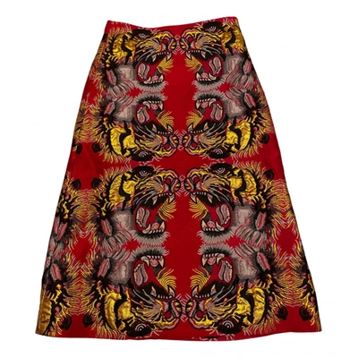 Pre-owned Gucci Maxi Skirt In Red