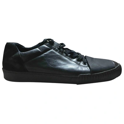 Pre-owned Marni Leather Low Trainers In Black