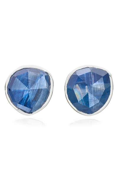 Monica Vinader Siren Stud Earrings In Silver/ Kyanite