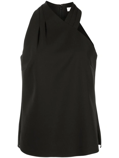 Milly Preston Cady Asymmetric Halter Top In Black