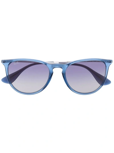 Ray Ban Transparent Square-frame Sunglasses In Blau