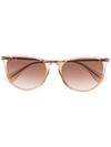 Ray Ban Transparent Square-frame Sunglasses In Braun
