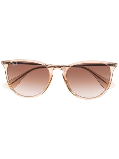 Ray Ban Transparent Square-frame Sunglasses In Braun