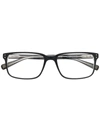 Nike Rectangle-frame Logo-print Glasses In Schwarz