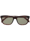 Eyewear By David Beckham Tortoiseshell Square-frame Sunglasses In Braun
