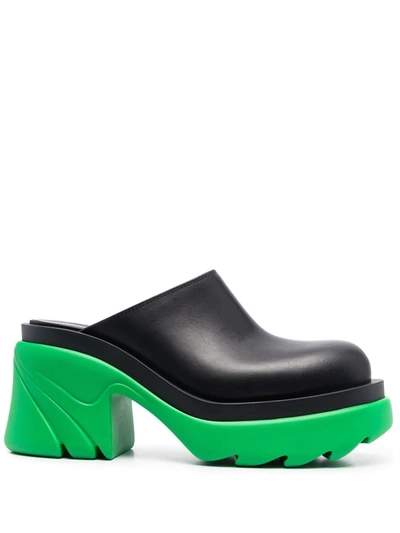 Bottega Veneta Flash Pump Womens Leather Slip-on Platform Sandals In Green