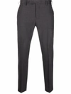 Pt01 Pressed-crease Charm-detail Tailored Trousers In Grau