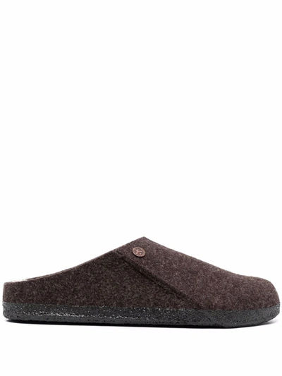 Birkenstock Felted Closed-toe Mules In Brown
