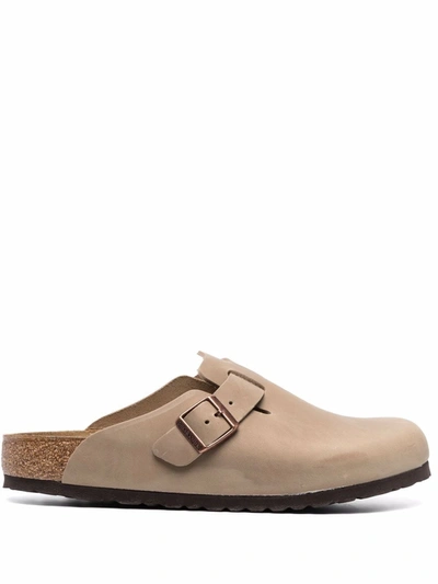 Birkenstock Buckled Leather Loafers In Nude