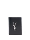 Saint Laurent Logo-lettering Leather Wallet In Schwarz