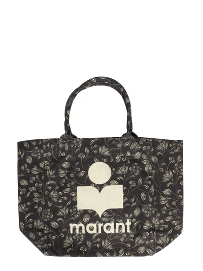 Isabel Marant Logo Printed Tote Bag In Black