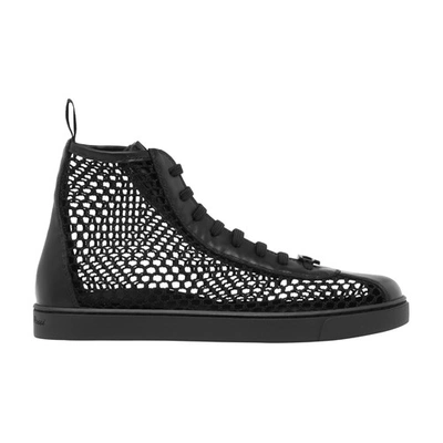 Gianvito Rossi 20mm Helena Leather & Mesh Sneakers In Black