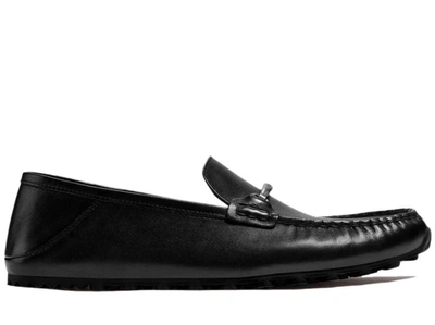 Coach Collapsible Heel Leather Loafers In Black