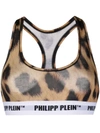 Philipp Plein Leopard Print Bra In Neutrals