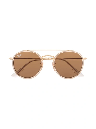 Ray-ban Junior Kids' Round Shaped Sunglasses In Gold