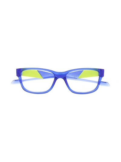 Oakley Kids' Colour-block Rectangular Glasses In Blue