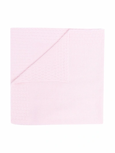 Siola Bow-detail Knitted Blanket In Pink