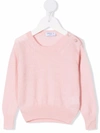 Siola Buttoned-shoulder Knitted Jumper In Pink